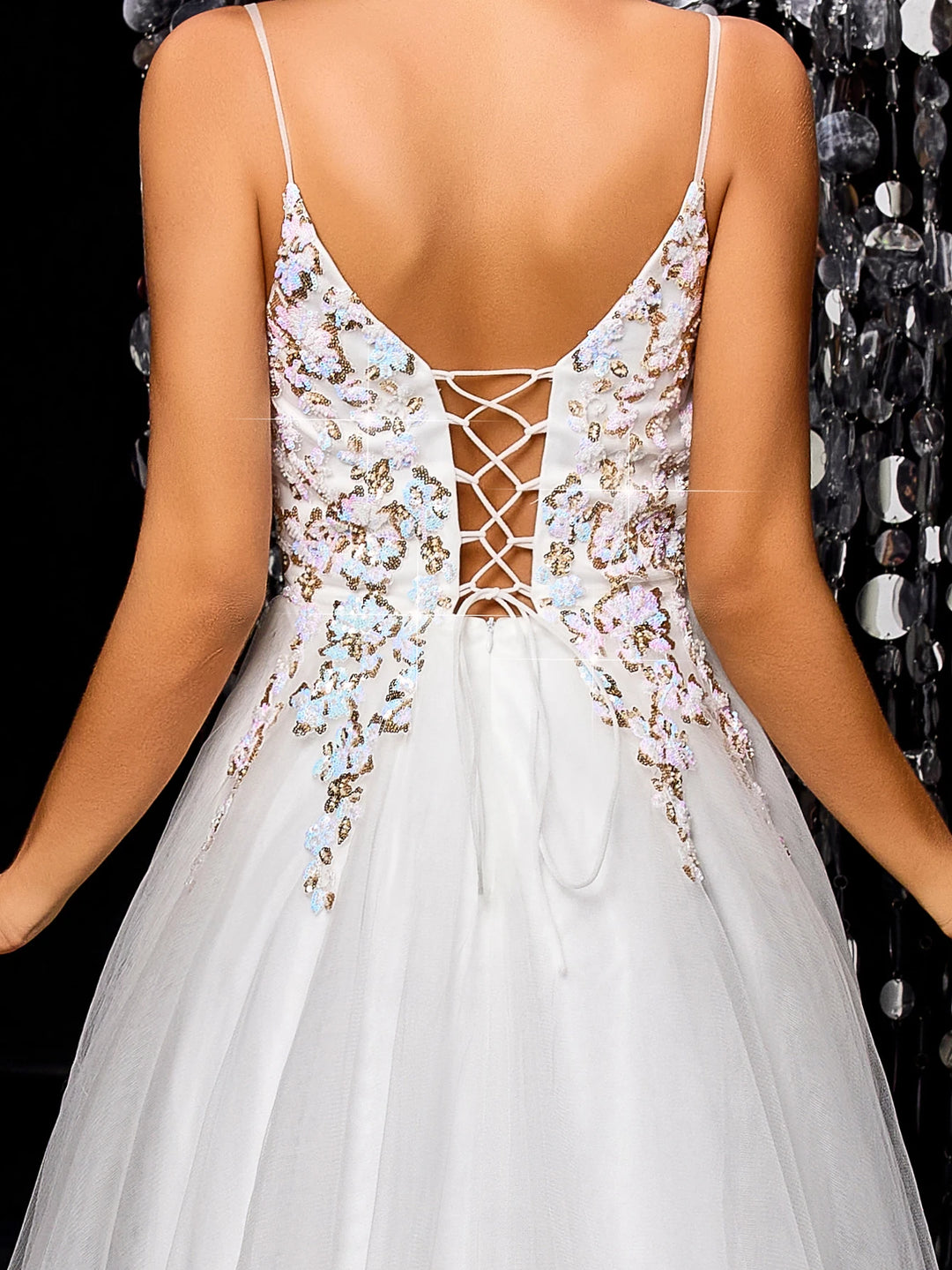 Regal Sequins Embroidered Wedding Dress