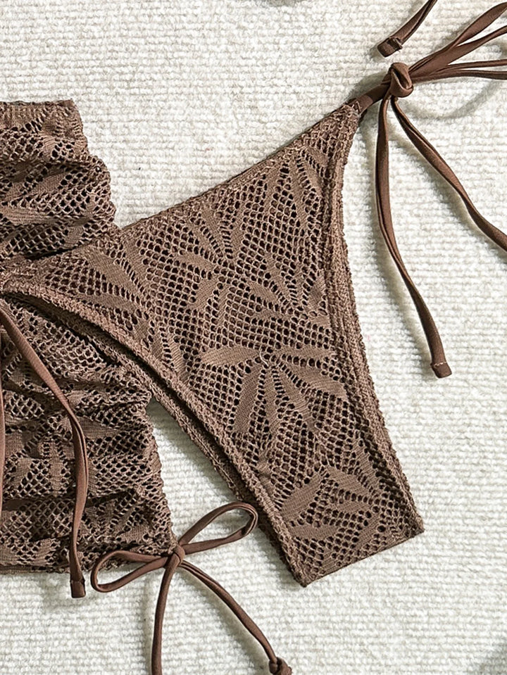 Fashionable Mesh 3 Pieces Bikini Set