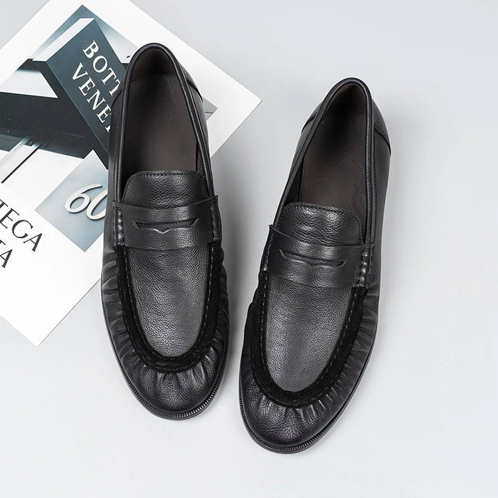 Handsome Soft Pleated Penny Loafers