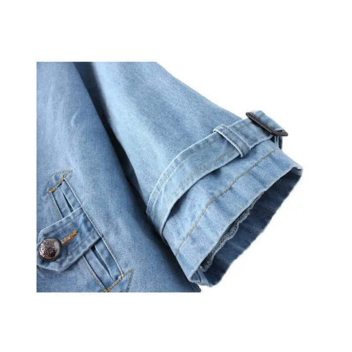 Stylish Double Breasted Denim Jacket