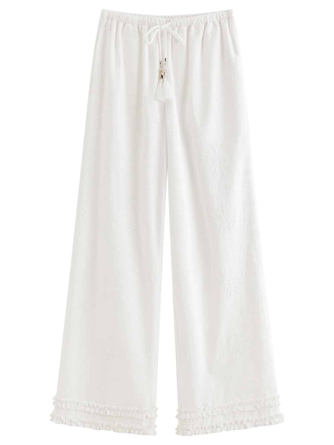 Stunning Wide Leg Cotton Lace Pants