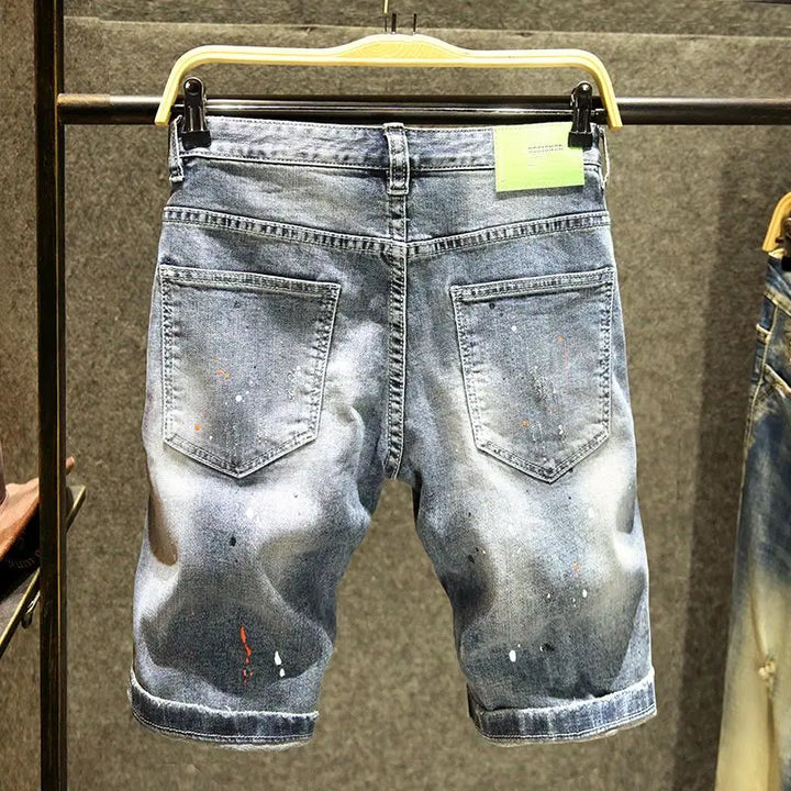 Modern Ripped Slim Fit Denim Shorts