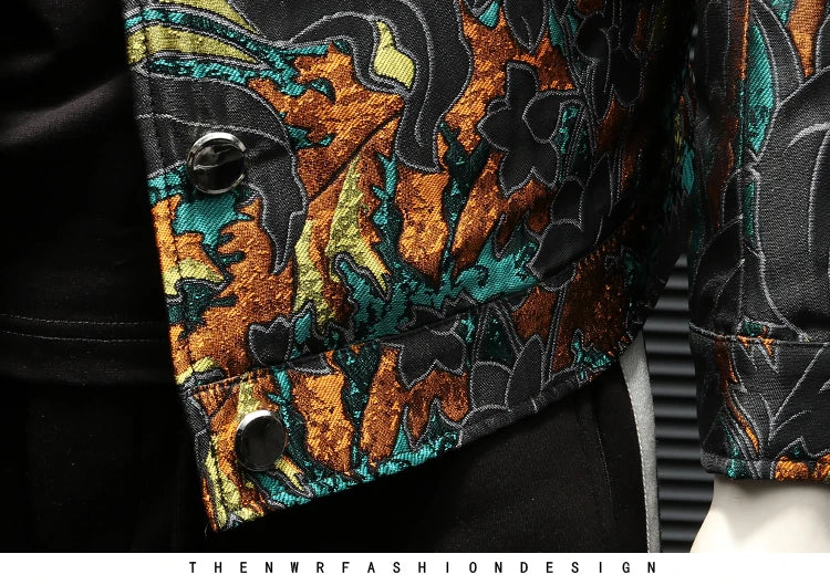 Fancy Embroidered Jacquard Jacket