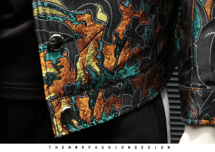 Fancy Embroidered Jacquard Jacket