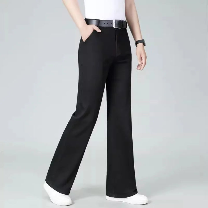 High Waisted Elastic Straight Casual Pants