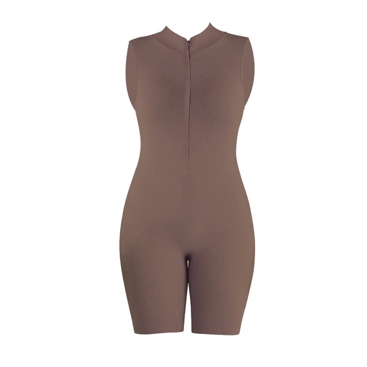 Seamless Stand Collar Fitness Suit