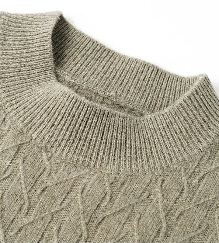 Round Collar Men's Knitted Sweater