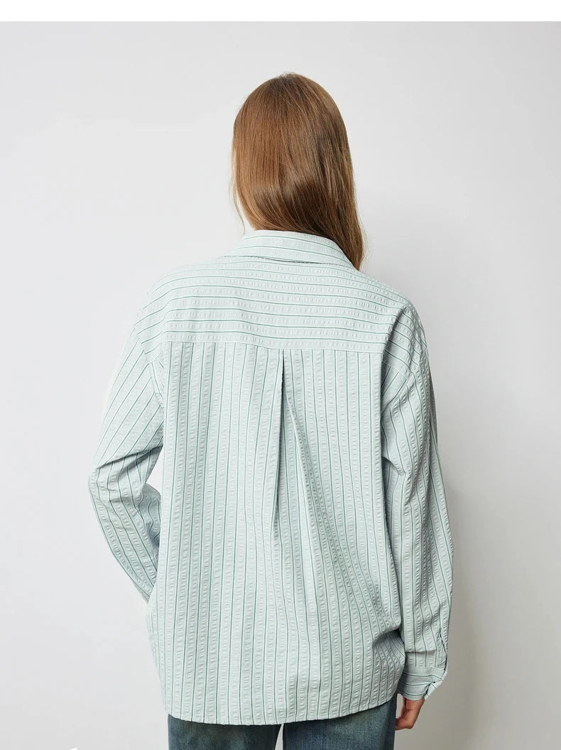 Peter Pan Collar Striped Blouse