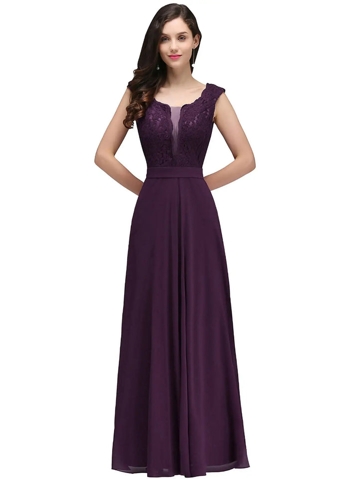Beauteous Floral Lace Evening Gown