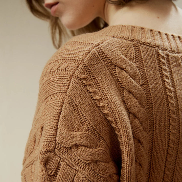 Versatile Cable-Knit Wool-Cashmere Sweater