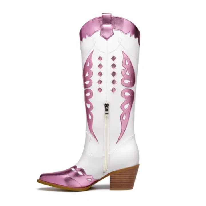 Stylish Western Embroidered Knee High Boots