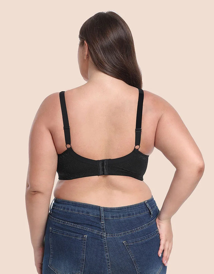 Elegant Net Embroidered Plus Size Bra
