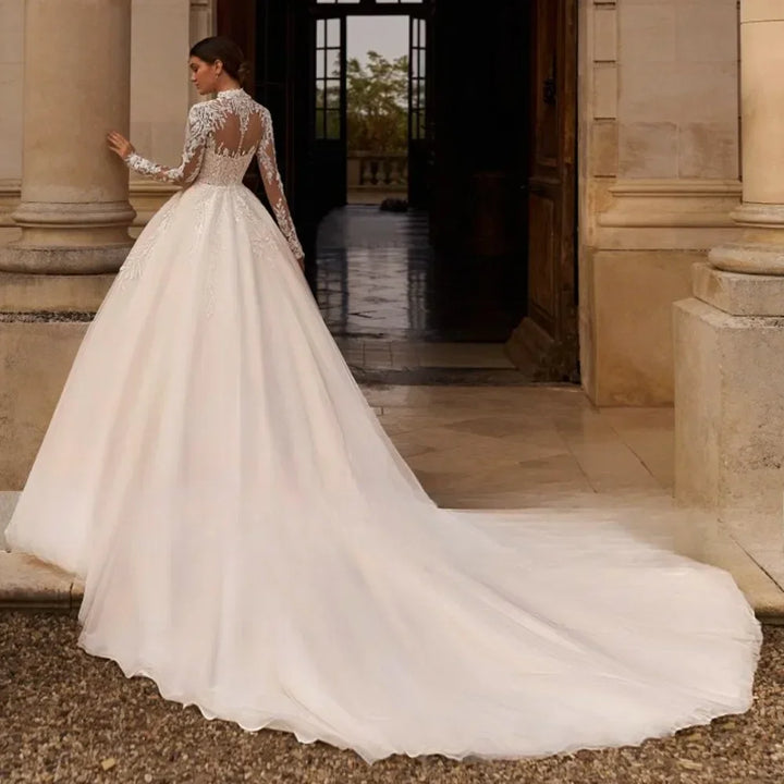 Magnificent Lace V-Neck Wedding Dress