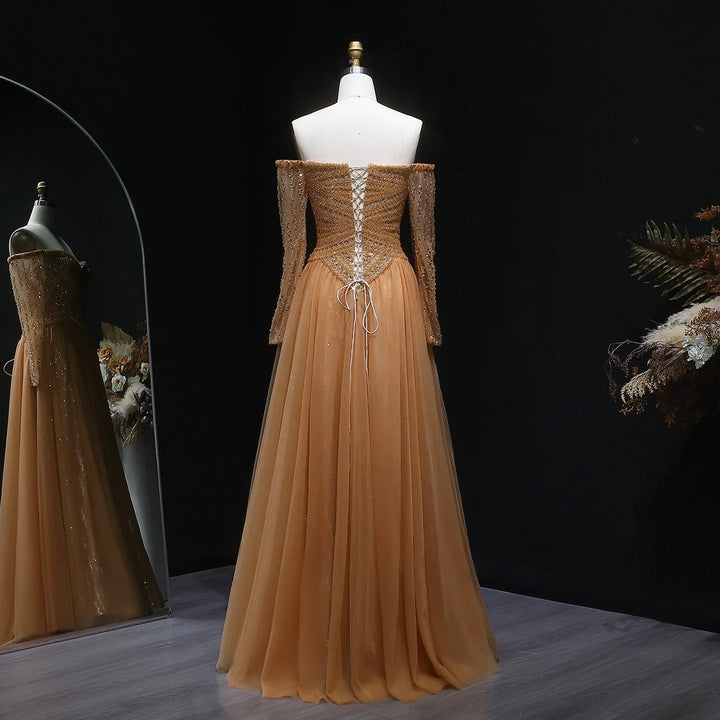 Marvelous Sparkling Sequins Arabian Evening Dress