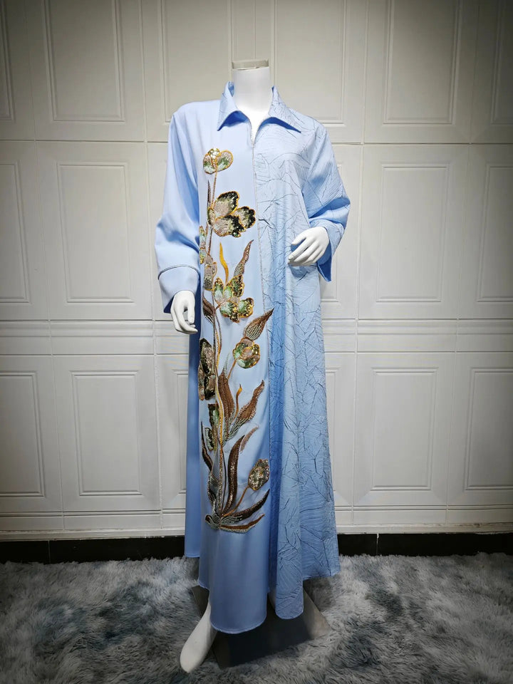 Charming Beaded Traditional Abaya Dress
