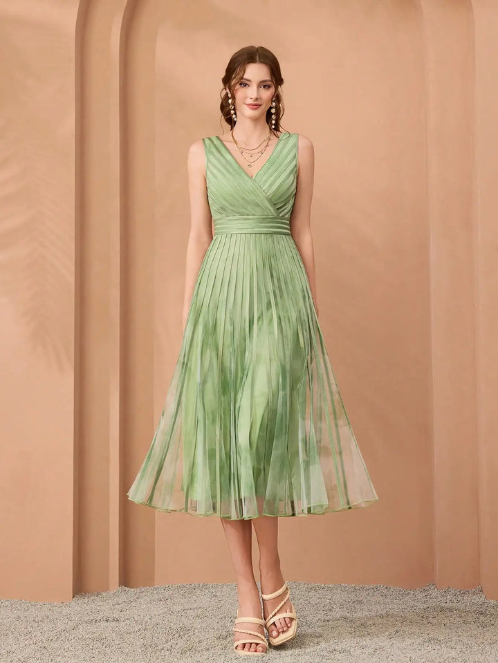Stunning Mesh Striped Party Dress