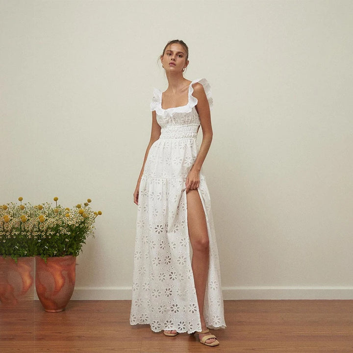 Light Luxury Ruffle Maxi Dress