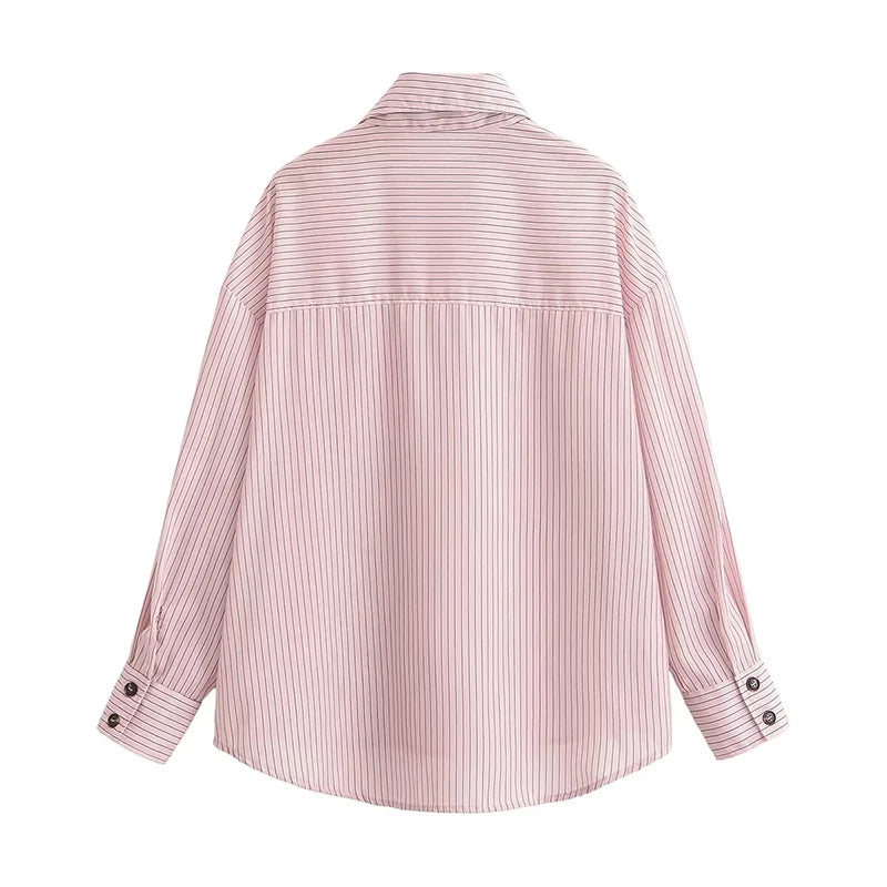 Lovely Striped High Neck Shirt