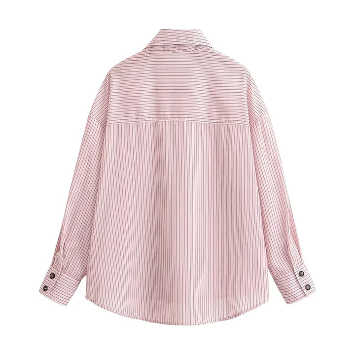 Lovely Striped High Neck Shirt