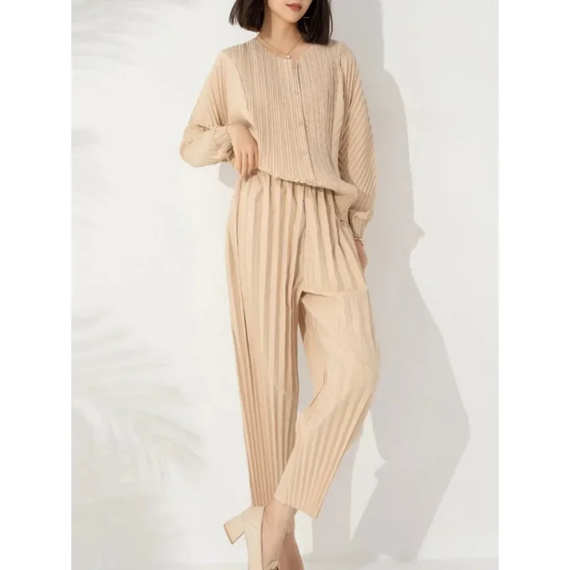 Casual Pleated Single Breasted Outfits