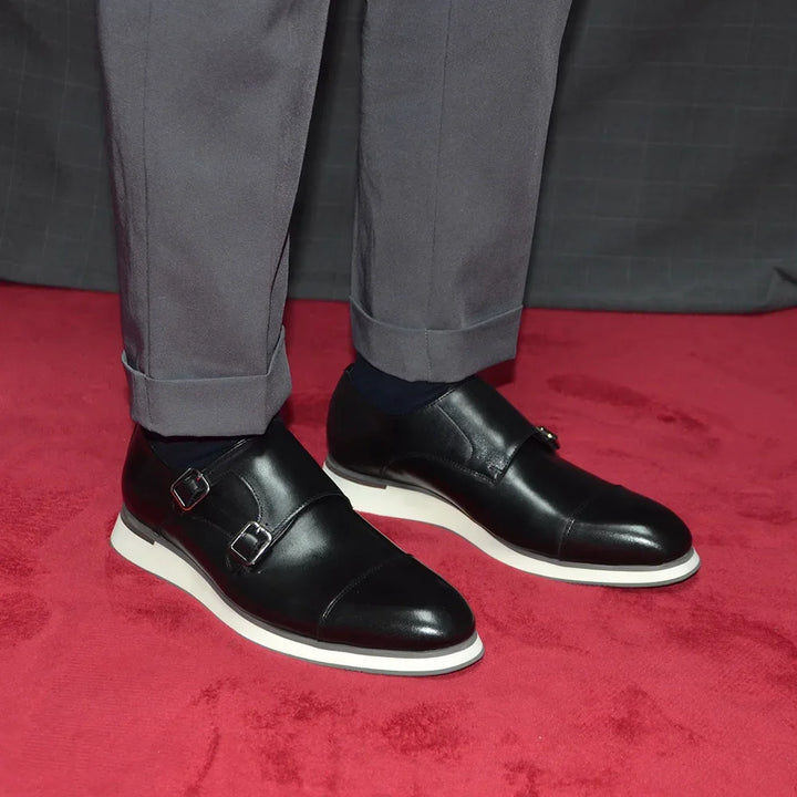 Classic Double Buckle Monk Shoes