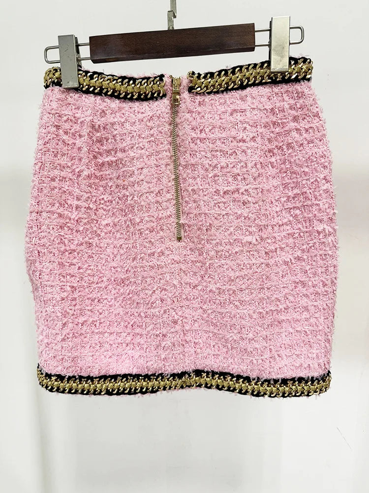 Stylish Tweed Mini Skirt