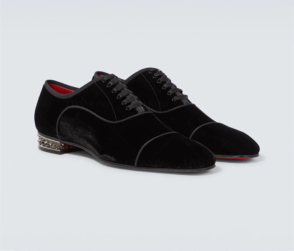 Fancy Black Suede Oxford Shoes