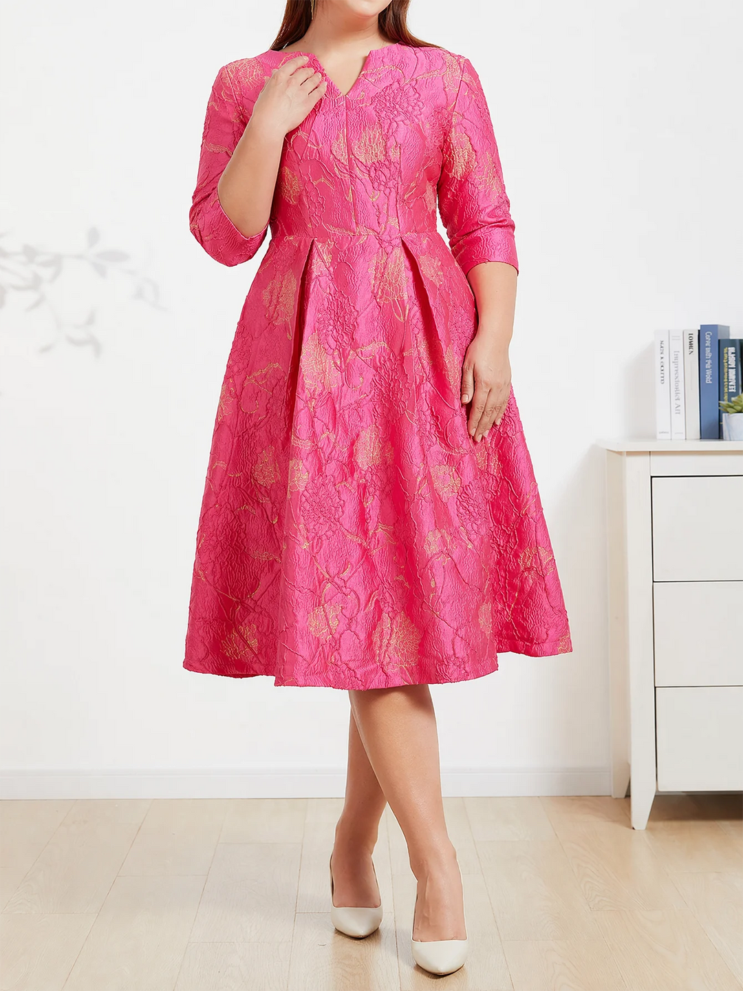 String Of Hearts Jacquard Party Dress