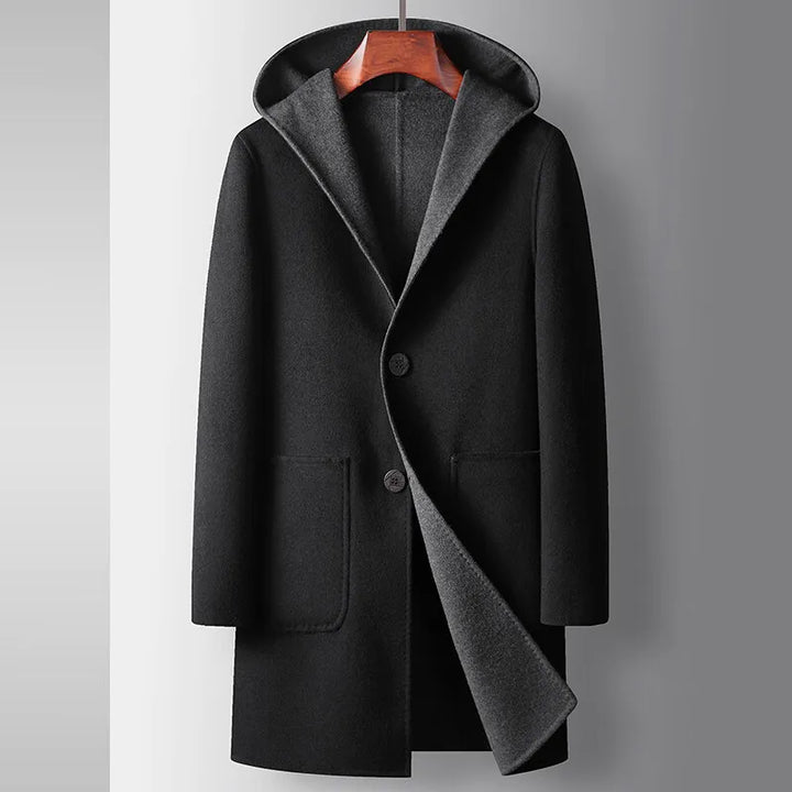 Magnificent Hooded Woolen Overcoat