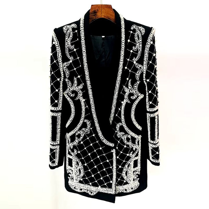 Gorgeous Heavy Crystal Beading Women's Short Coat