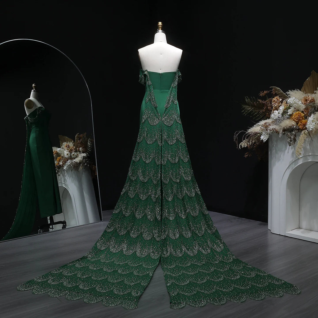 Radiant Green Sheath Evening Dress