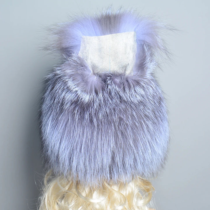 Thick Knitted Real Fur Winter Hat