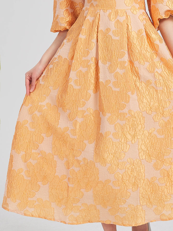 Classic Organza Puff Sleeve Party Gown