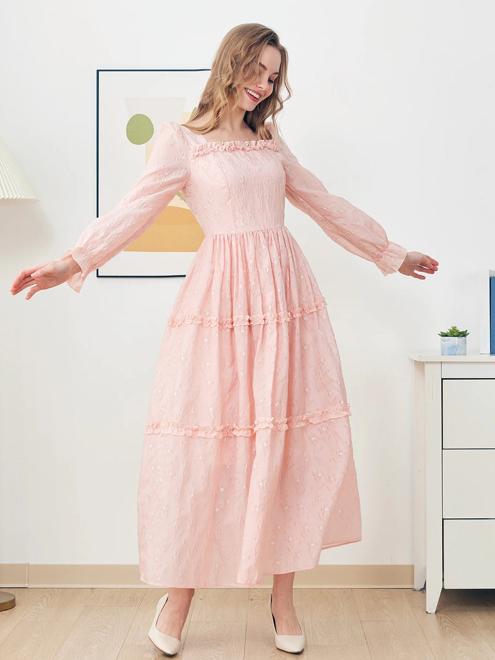 Lavish Ruffle Hem Maxi Dress