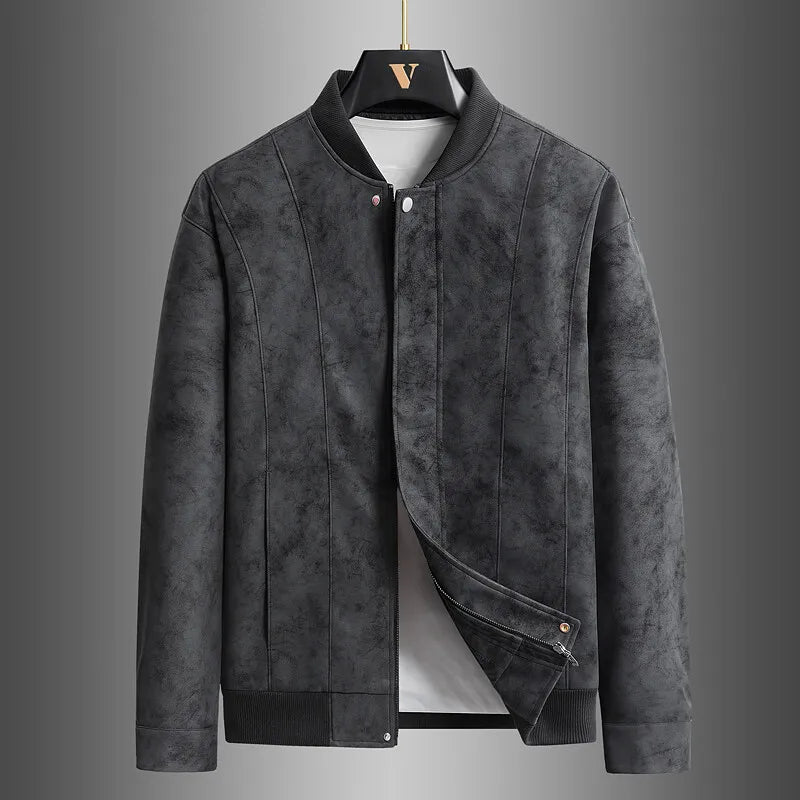 High-End Faux Suede Leather Jacket
