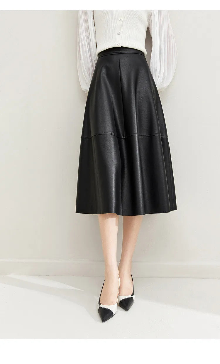 A-Line Flared Midi Skirt