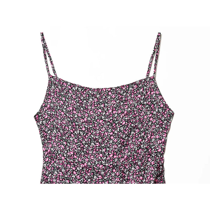 Trendy Floral Print Asymmetrical Dress