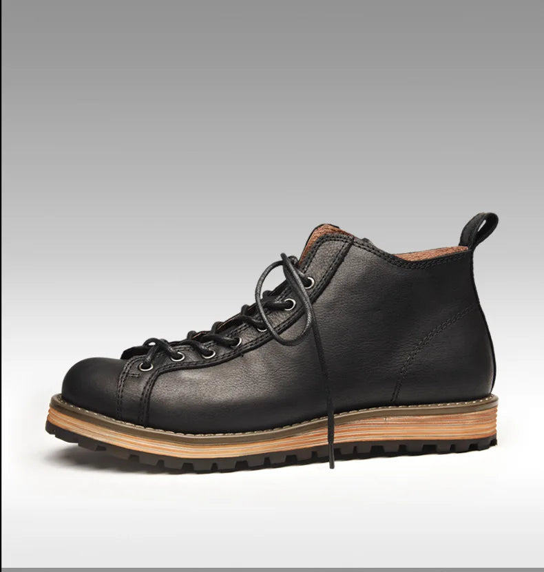 Stylish Cowhide Hiking Boots