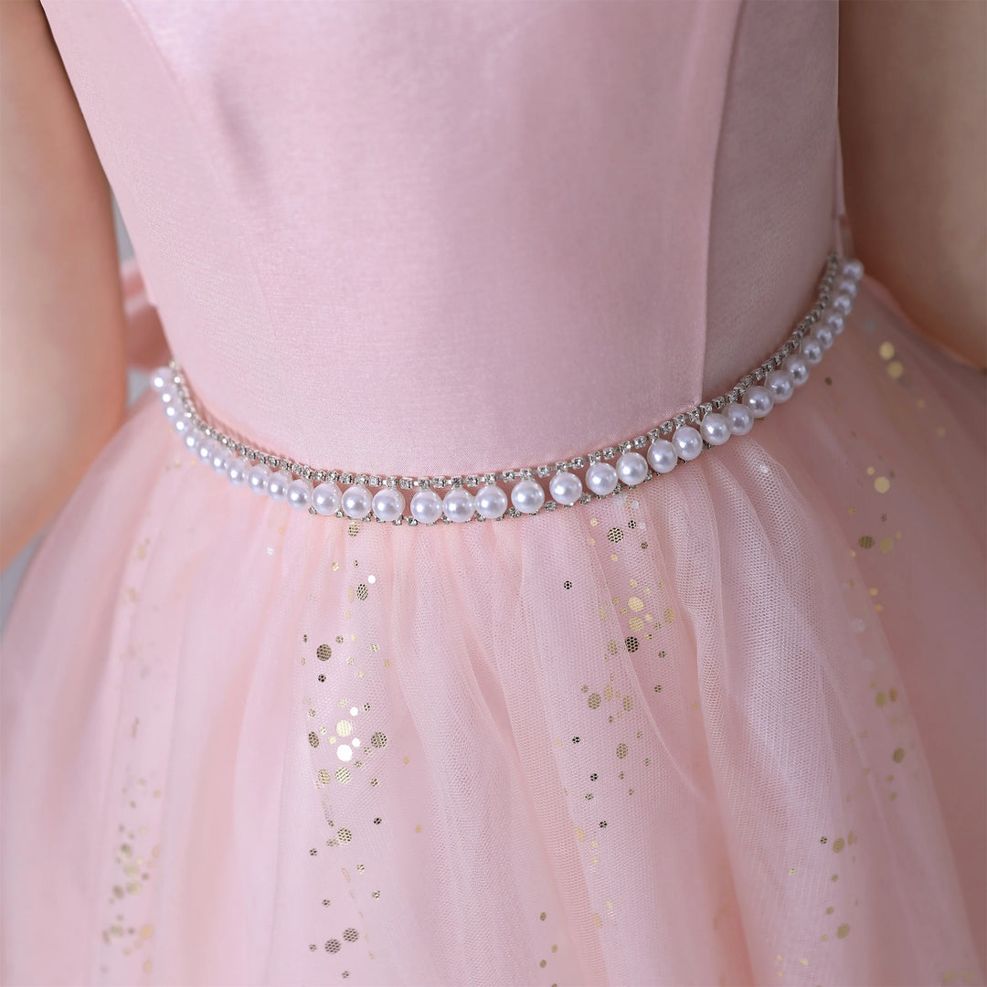 Shiny Tulle Bow Flower Dress