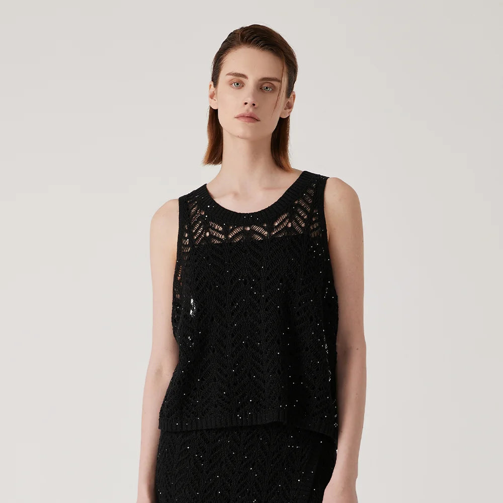 Elegant Linen Knit Tank Top