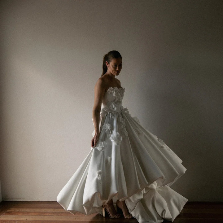 Delightful 3D Floral Wedding Gown