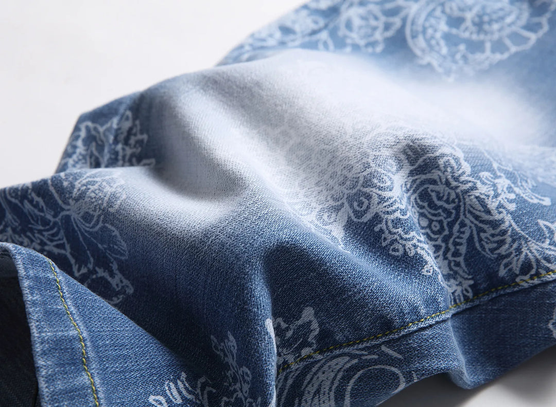 Classic Blue Stretch Denim Shorts