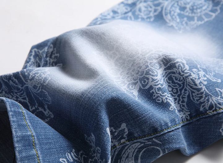 Classic Blue Stretch Denim Shorts