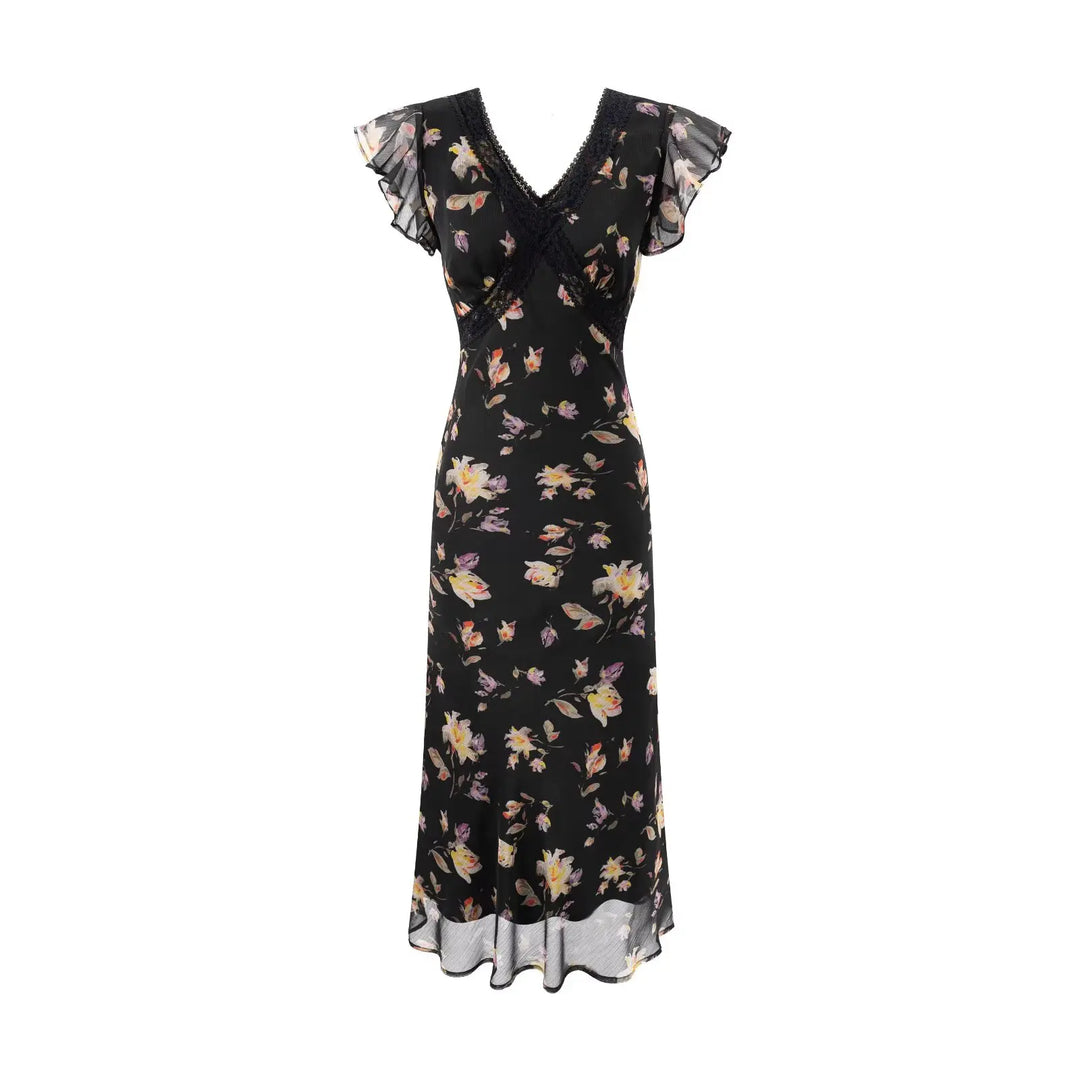 Beautiful Floral Print Midi Dress