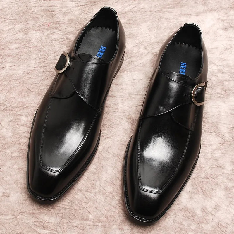 British Monk Strap Leather Shoes