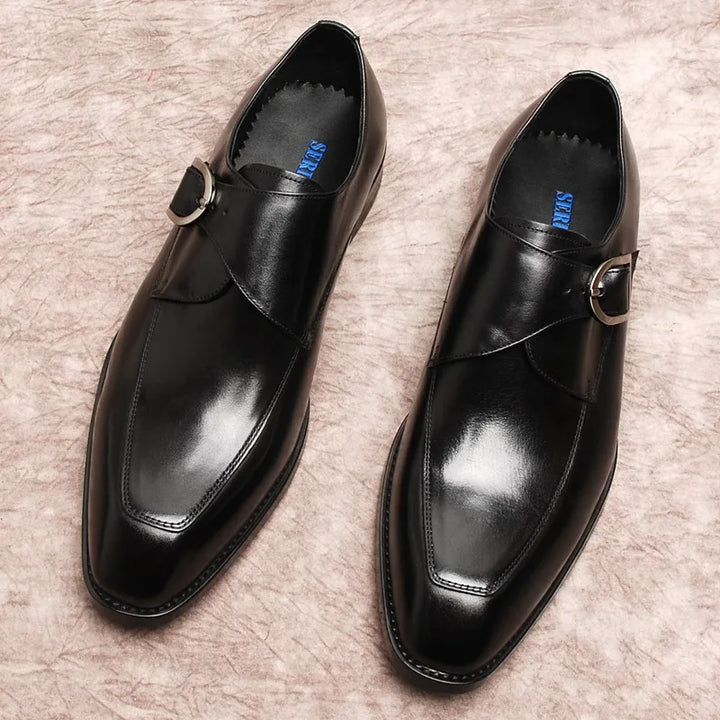 British Monk Strap Leather Shoes