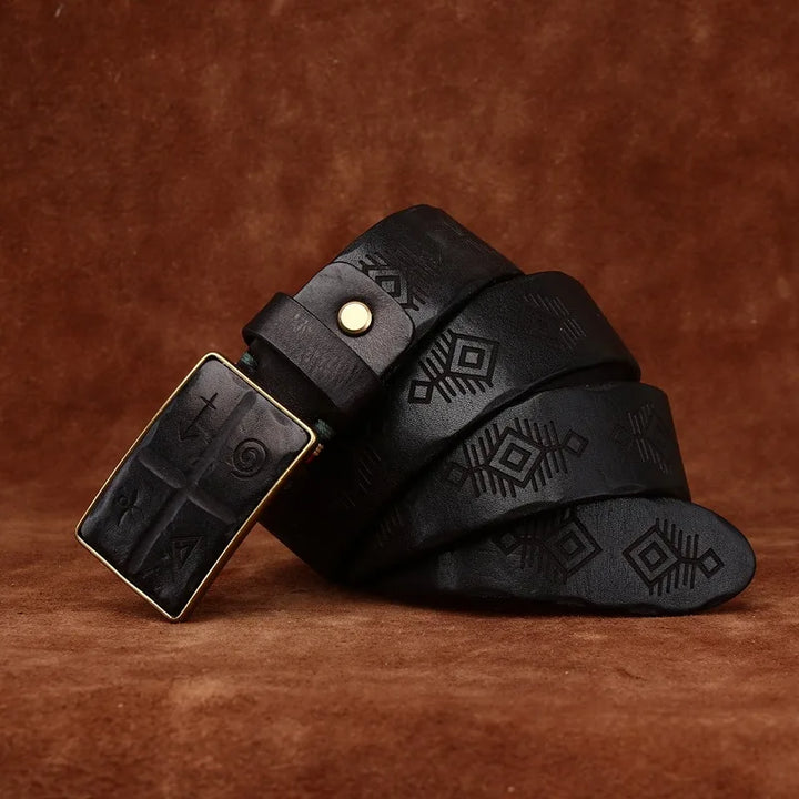 Stunning Engraved Leather Belt