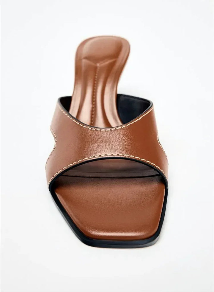 Timeless Open-Toe High Heeled Slippers
