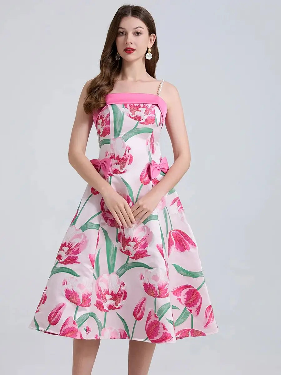 Gorgeous Bow Detail Evening Party Dress