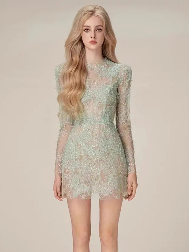 Crochet Lace Embroidery Women's Cocktail & Party Dresses